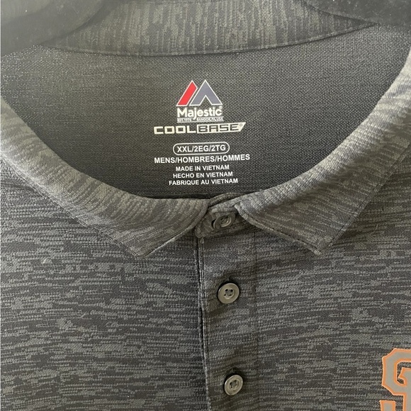 Majestic San Francisco Giants XXL charcoal Gray polo polyester Baseball Athlete - Picture 3 of 5